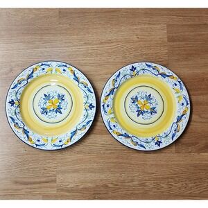 Pier 1 Mirandela Chop Plate Round Platter Hand Painted Earthenware 12.75" Dia.